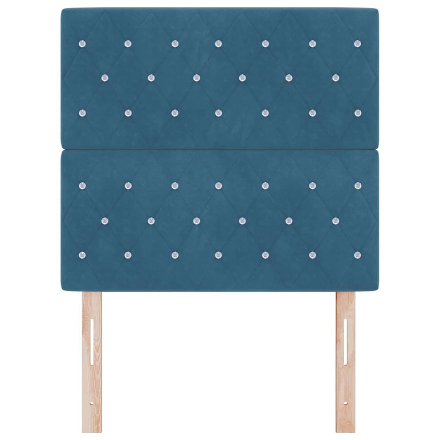 LED Hoofdbord met hoofdeinde Donkerblauw 100 cm Fluweel