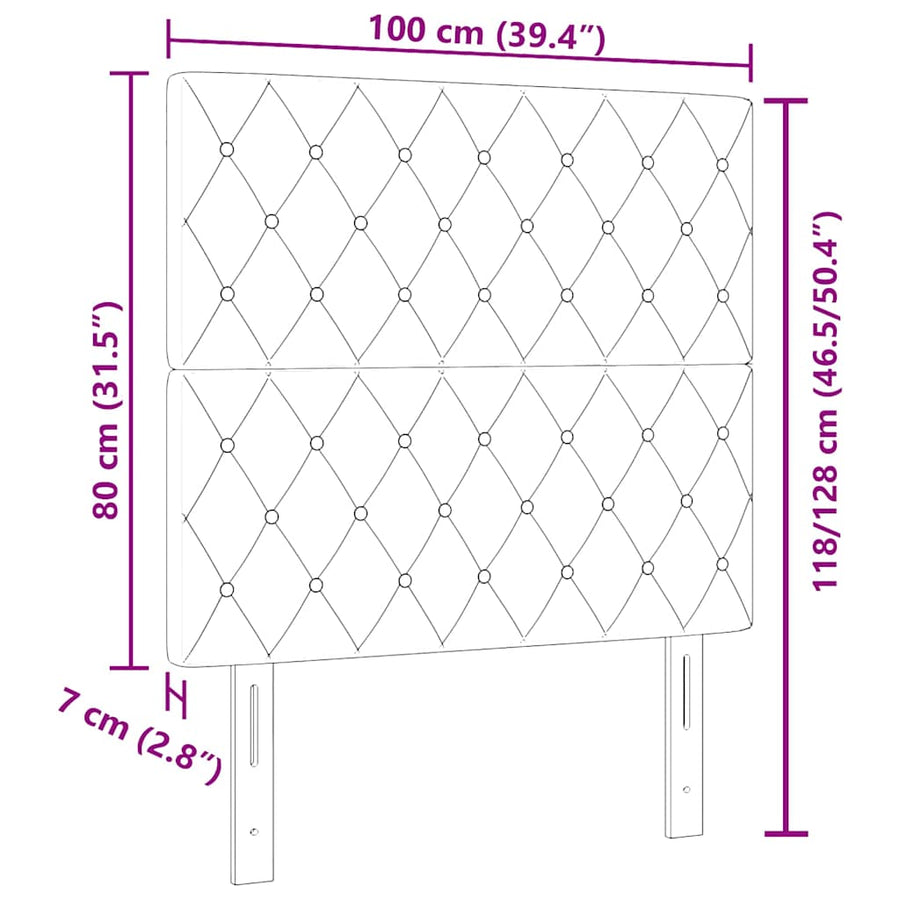 LED Hoofdbord met hoofdeinde Donkerblauw 100 cm Fluweel