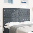 LED Headboard with LED Strip Lights Dark Grey 144 cm Polyester