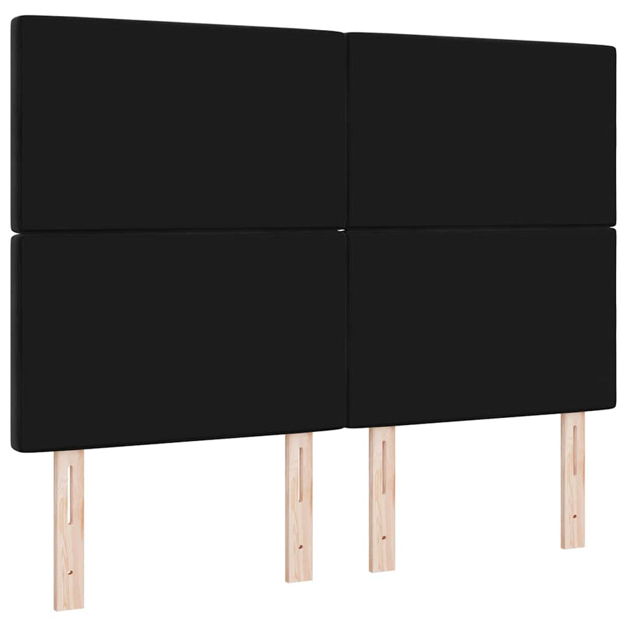 LED Hoofdbord met LED-stripverlichting Zwart 144 cm Fluweel