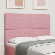 Hoofdbord LED 144 cm roze fluweel