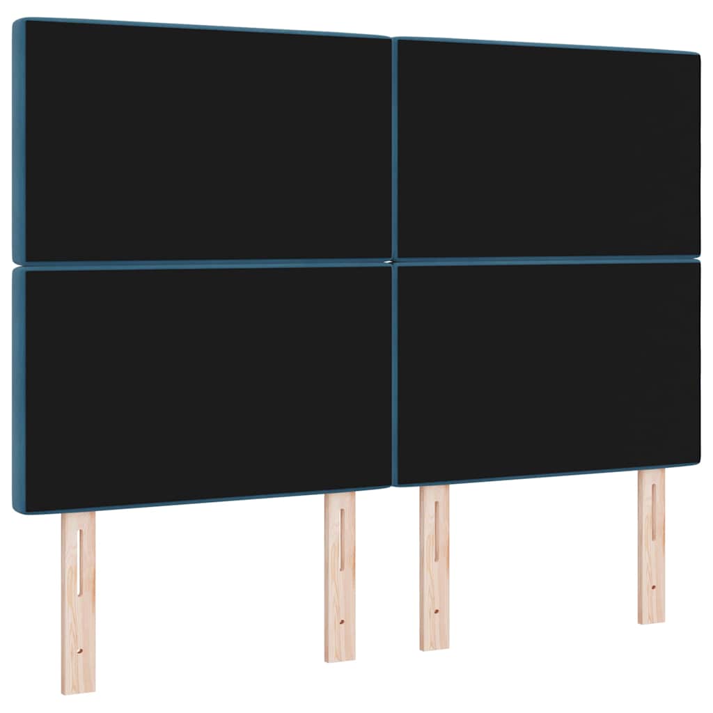 LED Hoofdbord met hoofdeinde Donkerblauw 160 cm Fluweel