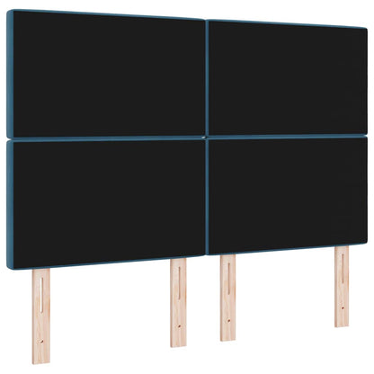LED Hoofdbord met hoofdeinde Donkerblauw 160 cm Fluweel