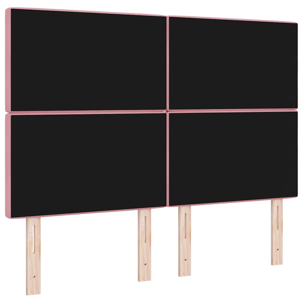 LED Hoofdbord met LED-stripverlichting Roze 160 cm Fluweel
