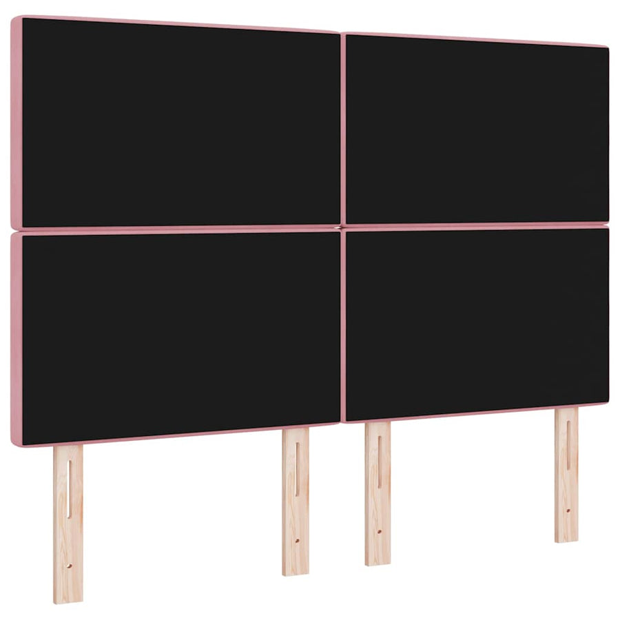 LED Hoofdbord met LED-stripverlichting Roze 160 cm Fluweel