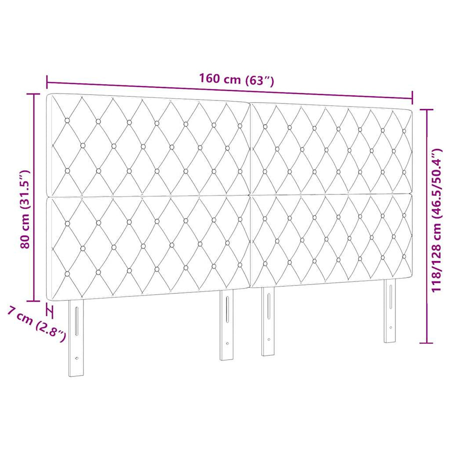 LED Hoofdbord met LED-stripverlichting Roze 160 cm Fluweel