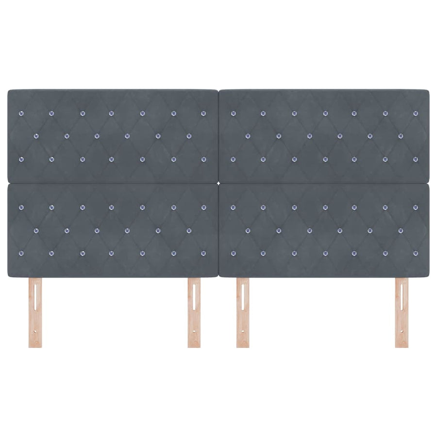 LED Hoofdbord met hoofdeinde Donkergrijs 180 cm Fluweel