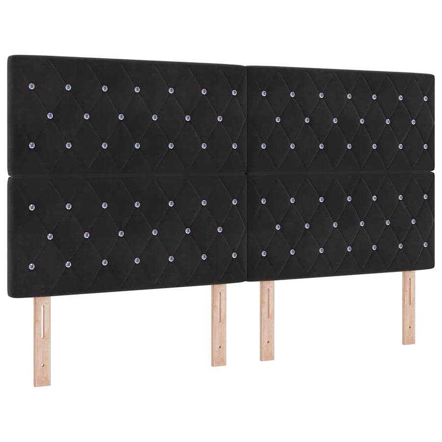 LED Hoofdbord met LED-stripverlichting Zwart 180 cm Fluweel