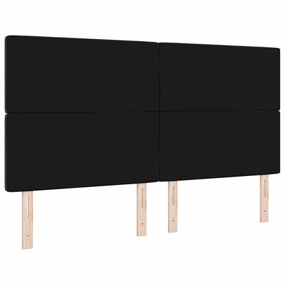 LED Hoofdbord met LED-stripverlichting Zwart 180 cm Fluweel