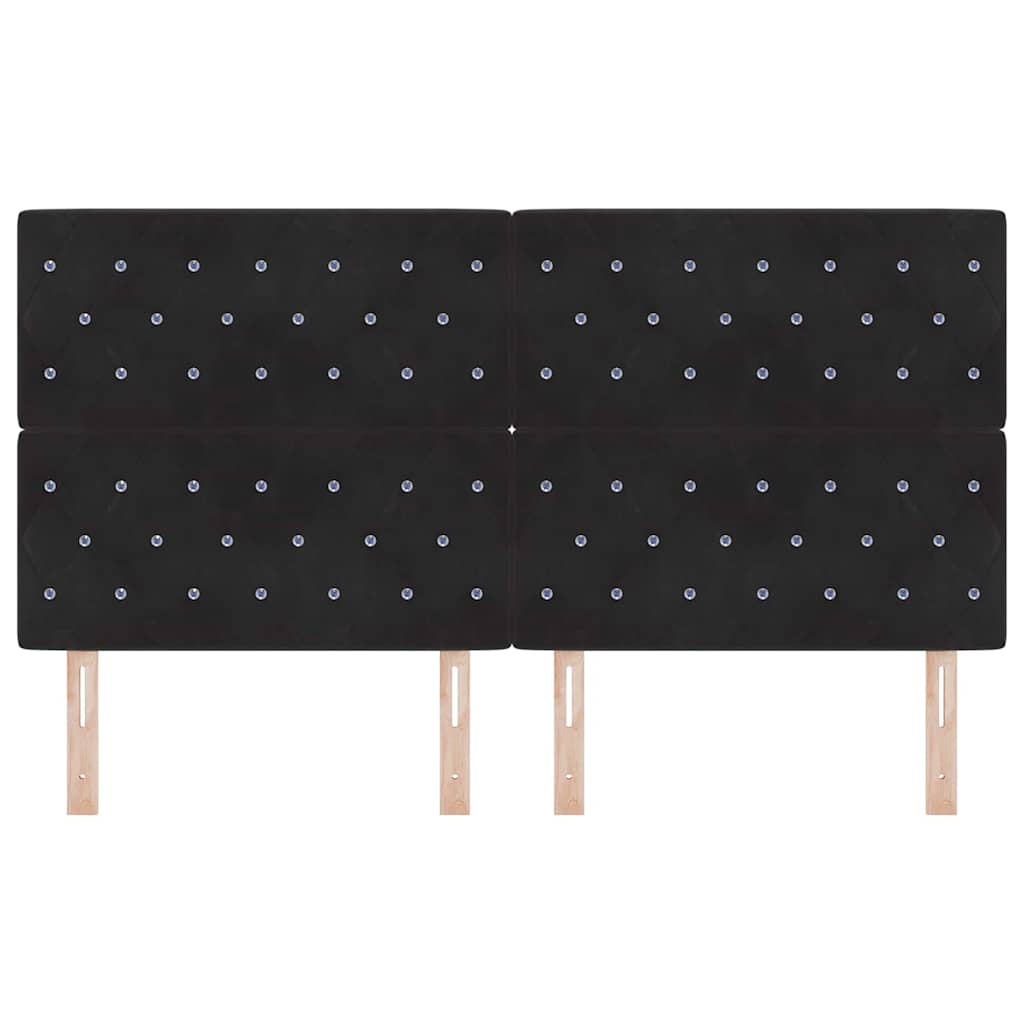 LED Hoofdbord met LED-stripverlichting Zwart 180 cm Fluweel