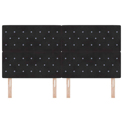 LED Hoofdbord met LED-stripverlichting Zwart 180 cm Fluweel