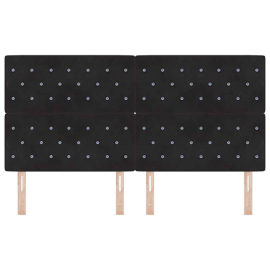 LED Hoofdbord met LED-stripverlichting Zwart 180 cm Fluweel