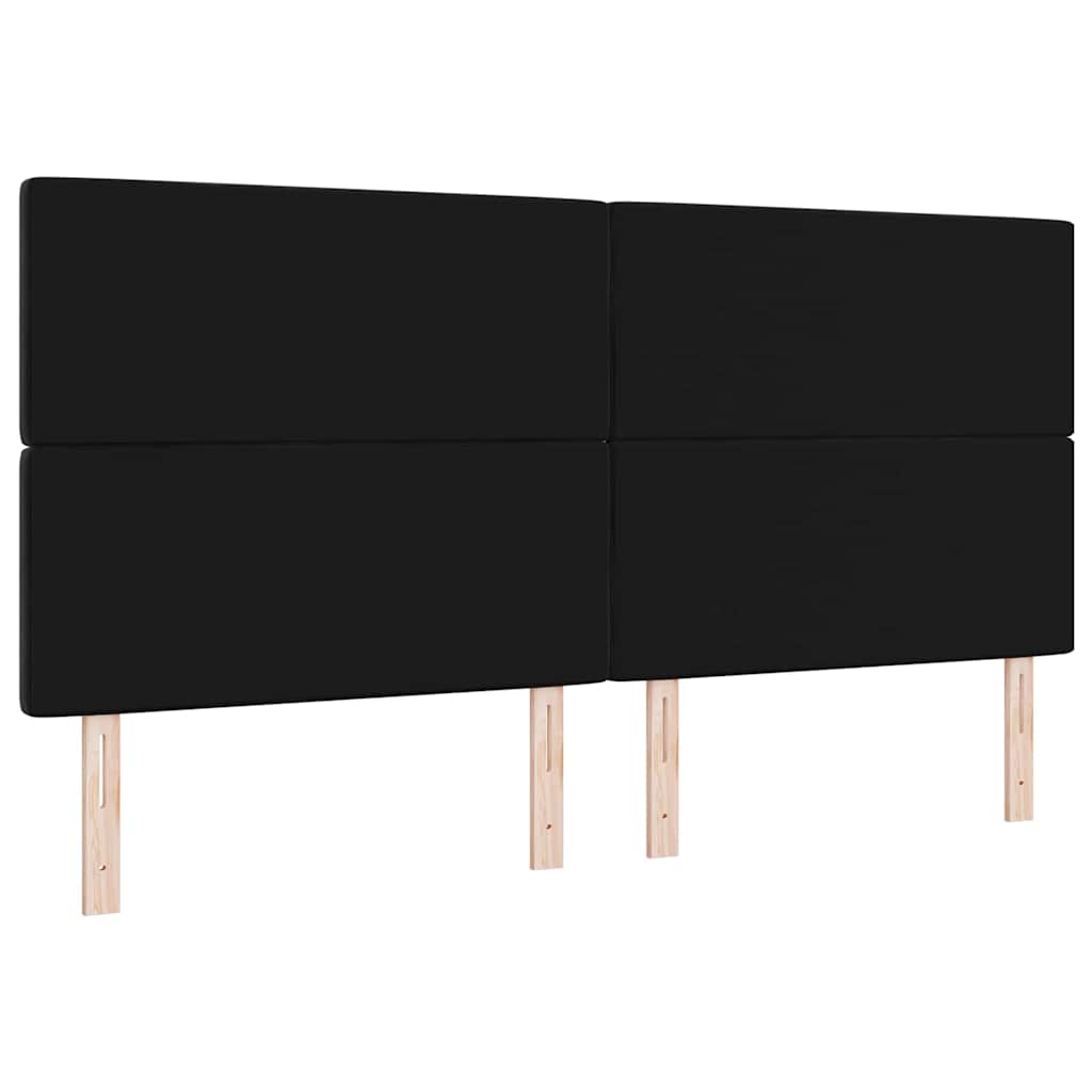 LED Hoofdbord met LED-stripverlichting Zwart 200 cm Fluweel
