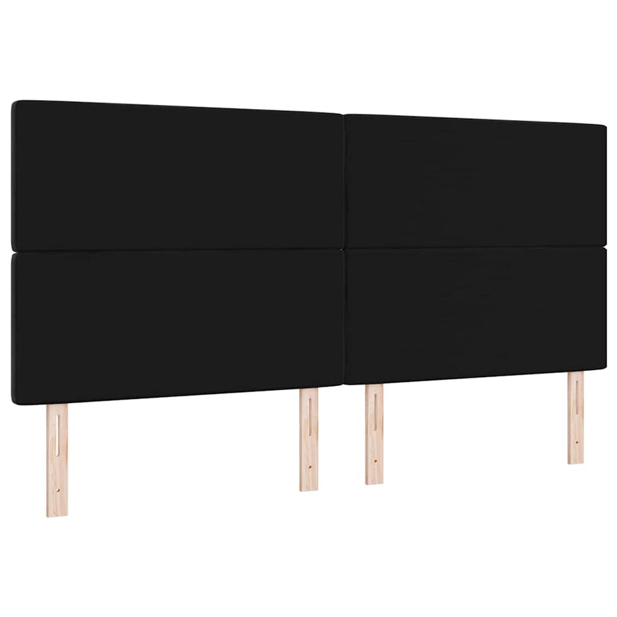 LED Hoofdbord met LED-stripverlichting Zwart 200 cm Fluweel