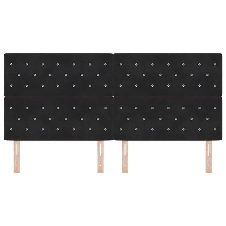 LED Hoofdbord met LED-stripverlichting Zwart 200 cm Fluweel