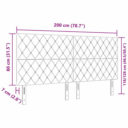 LED Hoofdbord met LED-stripverlichting Zwart 200 cm Fluweel