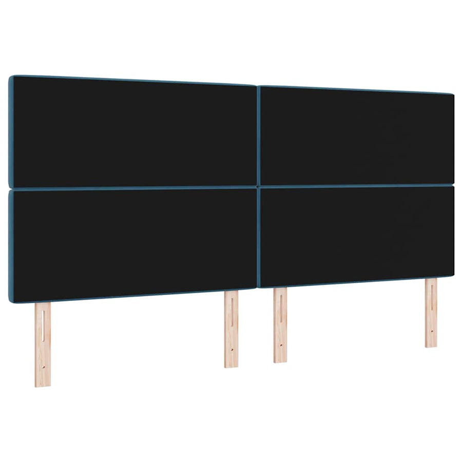 LED Hoofdbord met hoofdeinde Donkerblauw 200 cm Fluweel