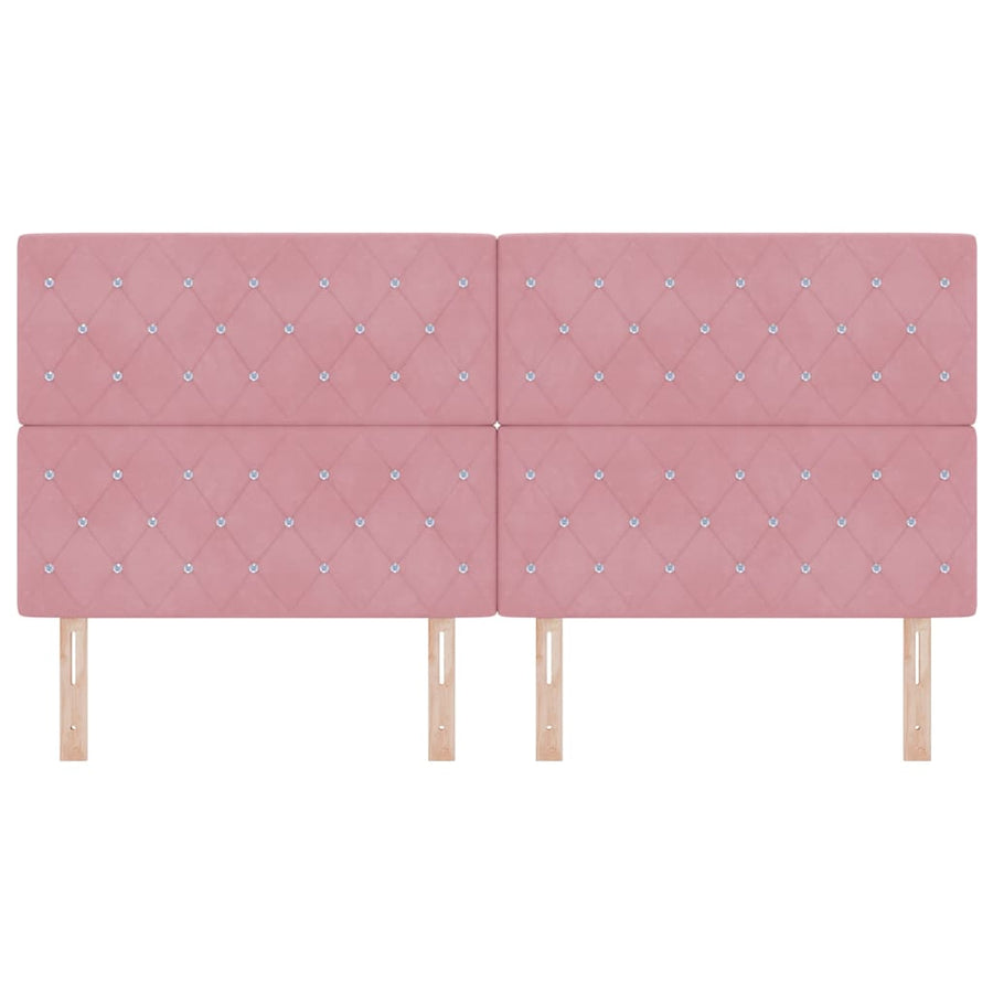 LED Hoofdbord met LED-stripverlichting Roze 200 cm Fluweel