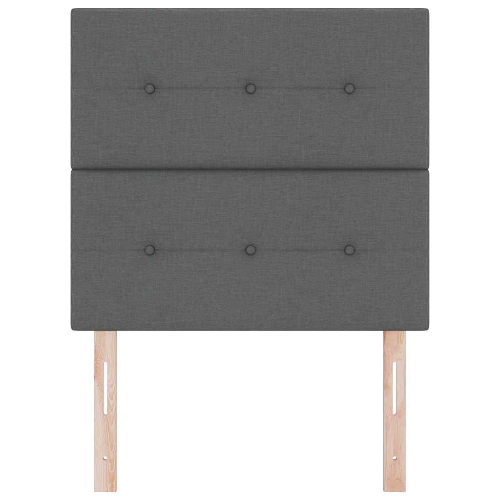 LED Hoofdbord met LED-stripverlichting Donkergrijs 90 cm Stof