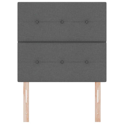 LED Hoofdbord met LED-stripverlichting Donkergrijs 90 cm Stof