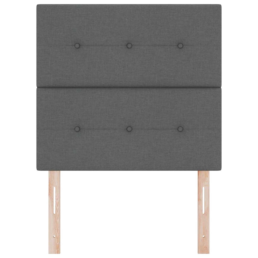 LED Hoofdbord met LED-stripverlichting Donkergrijs 90 cm Stof