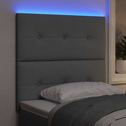 LED Hoofdbord met LED-stripverlichting Lichtgrijs 100 cm Stof