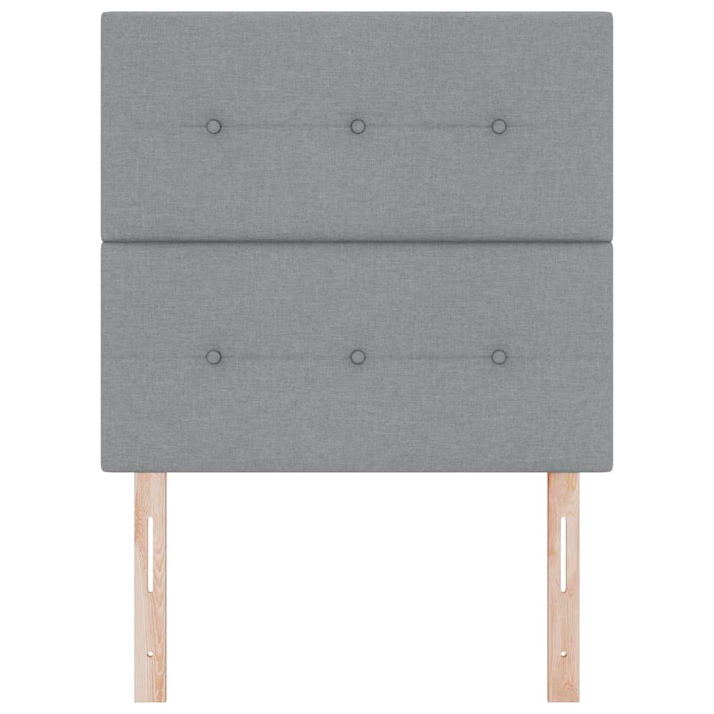 LED Hoofdbord met LED-stripverlichting Lichtgrijs 100 cm Stof