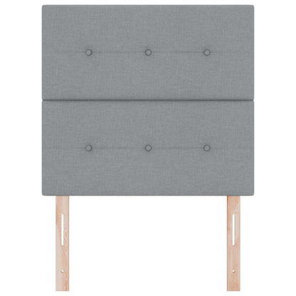 LED Hoofdbord met LED-stripverlichting Lichtgrijs 100 cm Stof