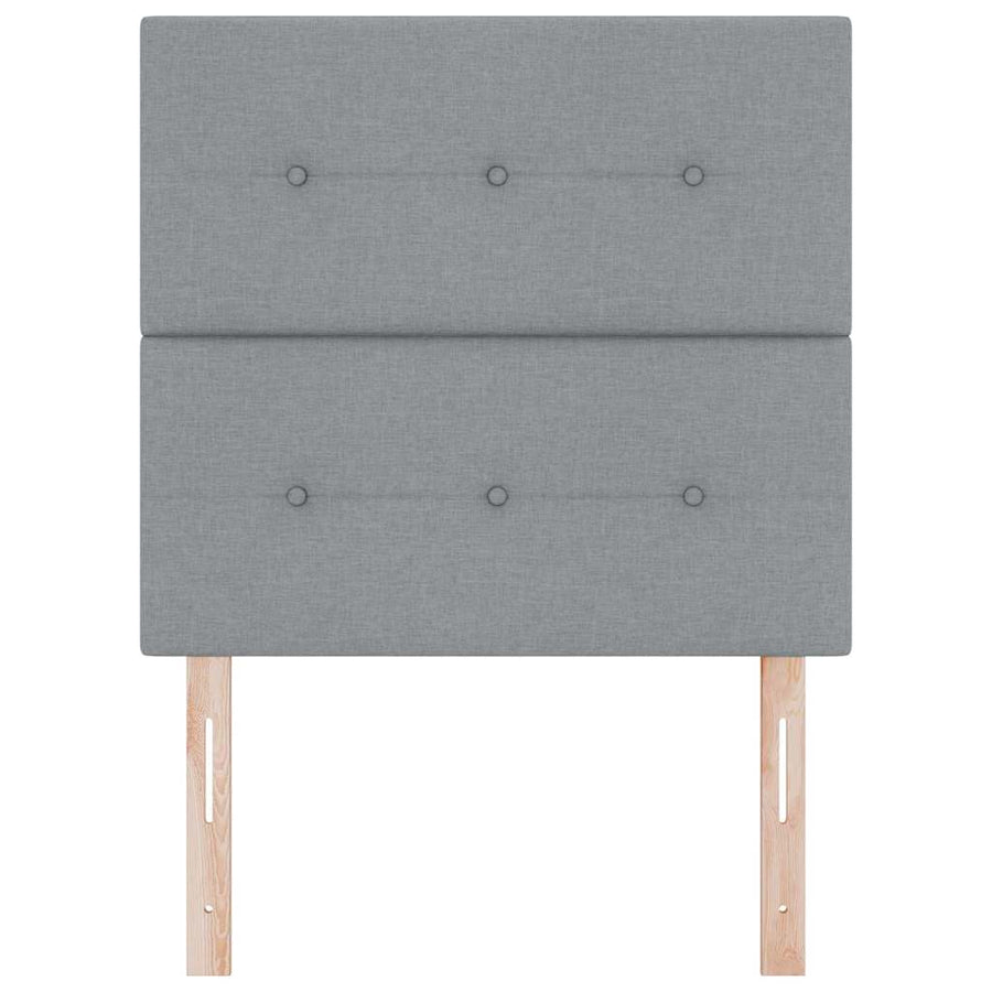 LED Hoofdbord met LED-stripverlichting Lichtgrijs 100 cm Stof
