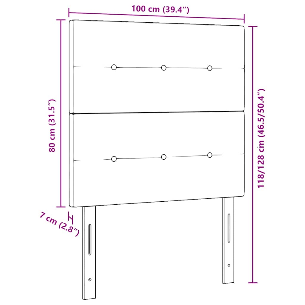 LED Hoofdbord met LED-stripverlichting Lichtgrijs 100 cm Stof