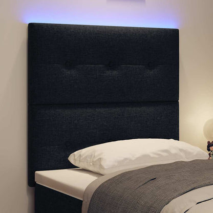 LED Hoofdbord met LED-stripverlichting Zwart 100 cm Stof
