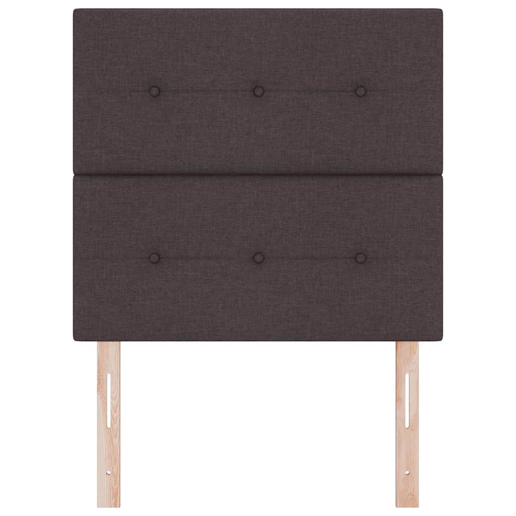 LED Hoofdbord met LED-stripverlichting Donkerbruin 100 cm Stof