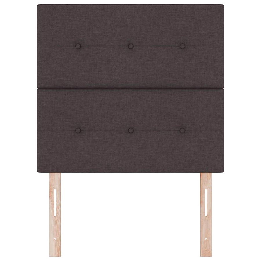 LED Hoofdbord met LED-stripverlichting Donkerbruin 100 cm Stof