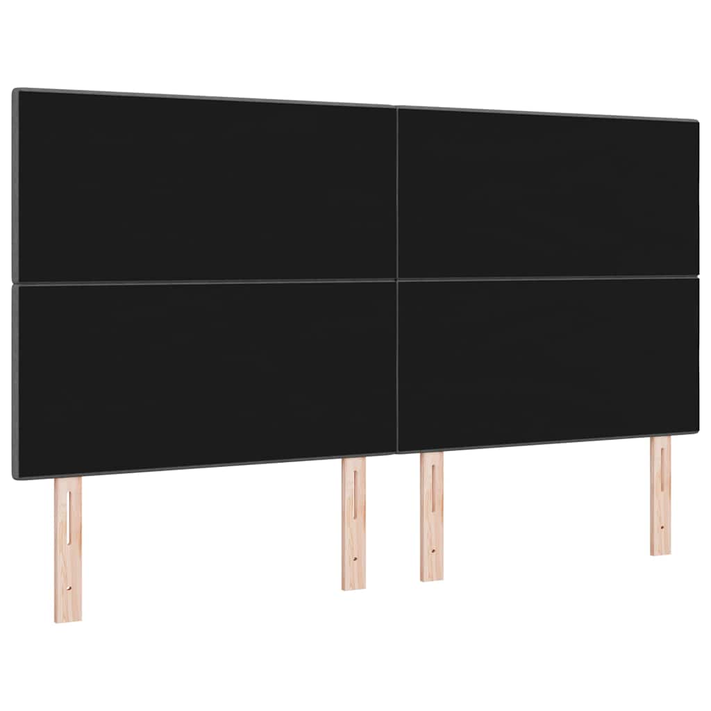 LED Hoofdbord met LED-stripverlichting Donkergrijs 180 cm Stof