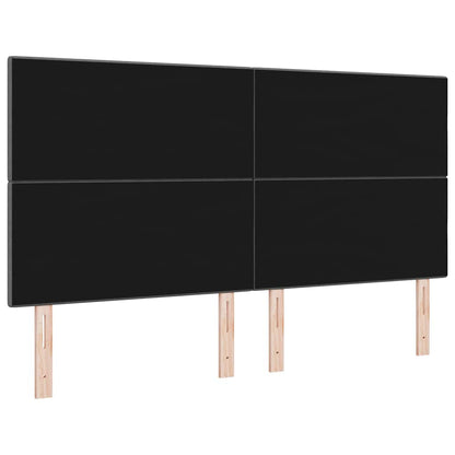 LED Hoofdbord met LED-stripverlichting Donkergrijs 180 cm Stof