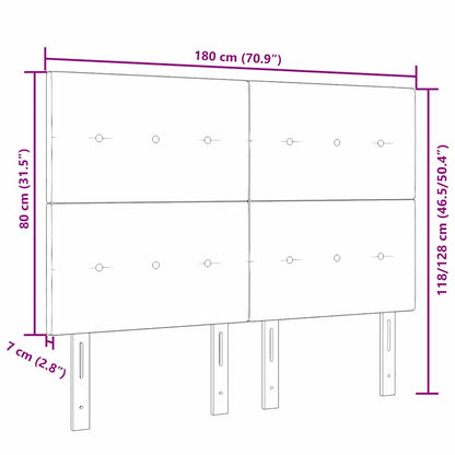 LED Hoofdbord met LED-stripverlichting Donkergrijs 180 cm Stof