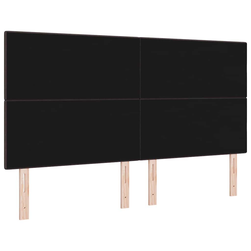 LED Hoofdbord met LED-stripverlichting Donkerbruin 180 cm Stof