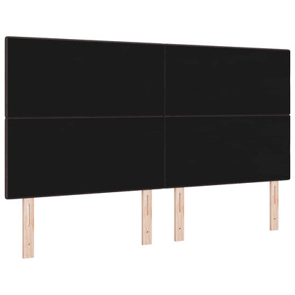 LED Hoofdbord met LED-stripverlichting Donkerbruin 180 cm Stof