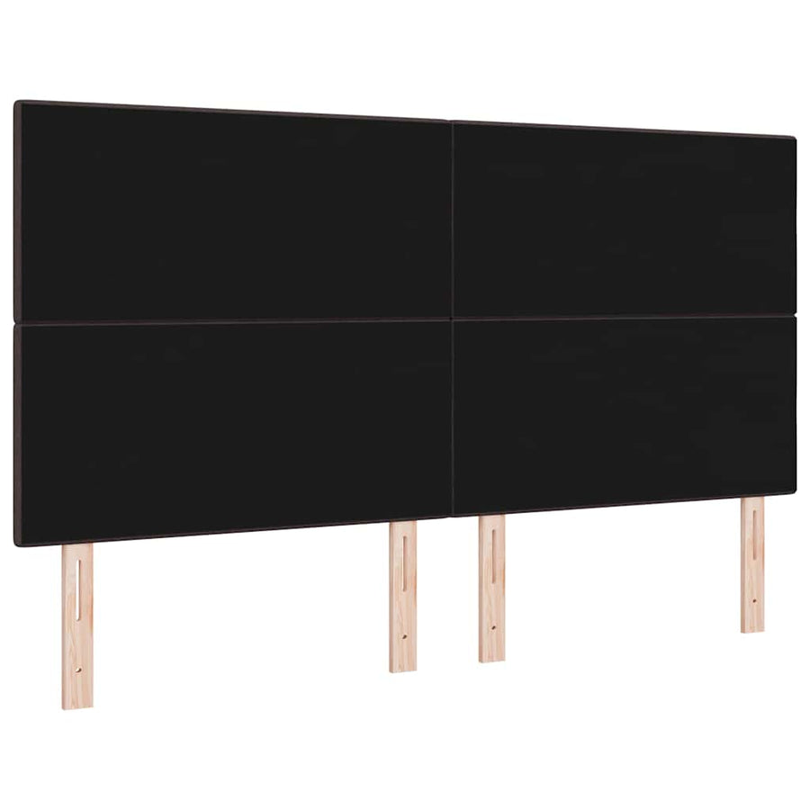 LED Hoofdbord met LED-stripverlichting Donkerbruin 180 cm Stof