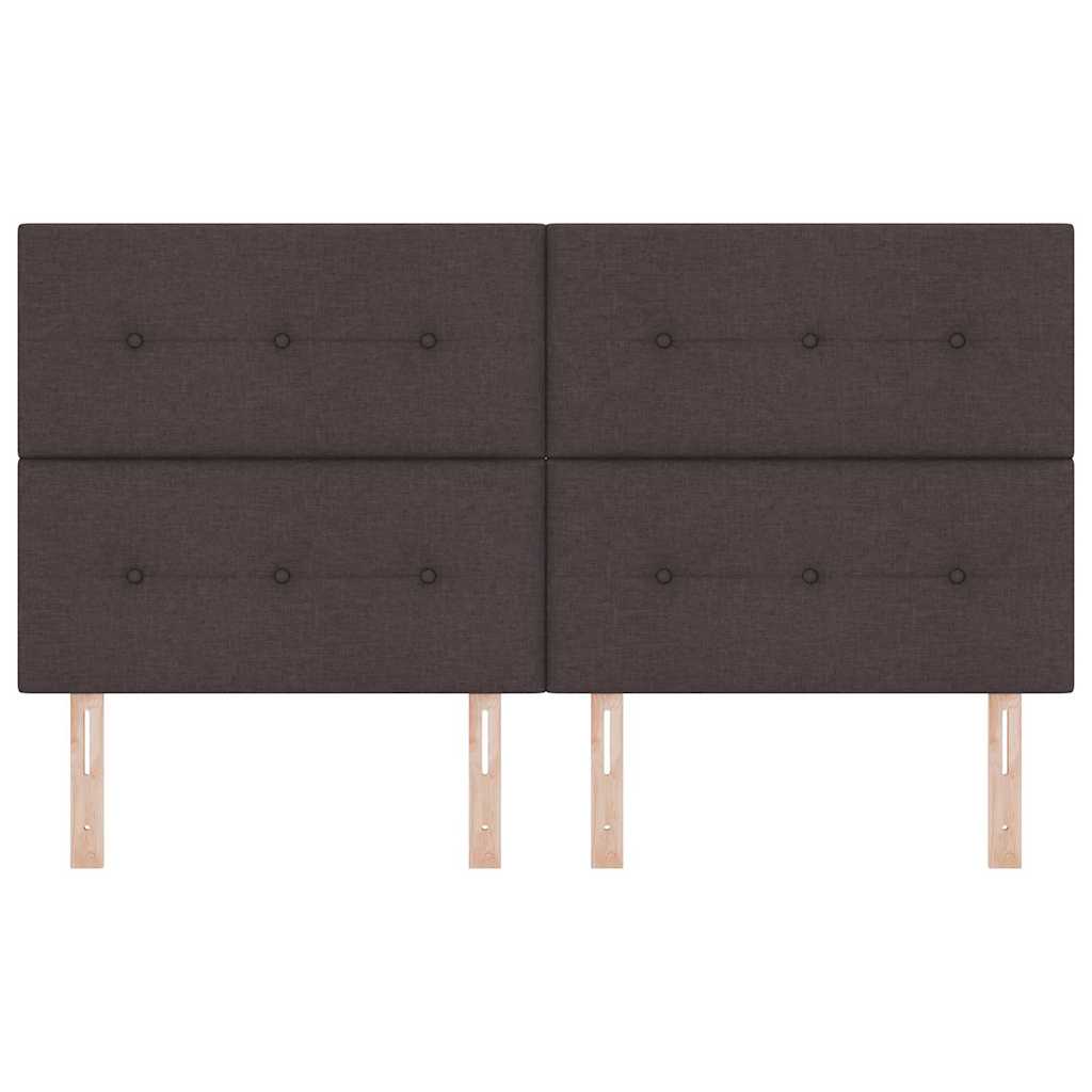 LED Hoofdbord met LED-stripverlichting Donkerbruin 180 cm Stof