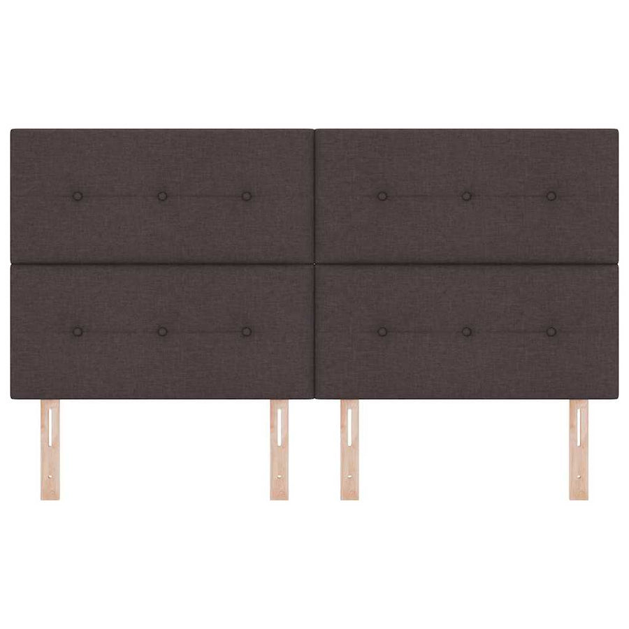 LED Hoofdbord met LED-stripverlichting Donkerbruin 180 cm Stof