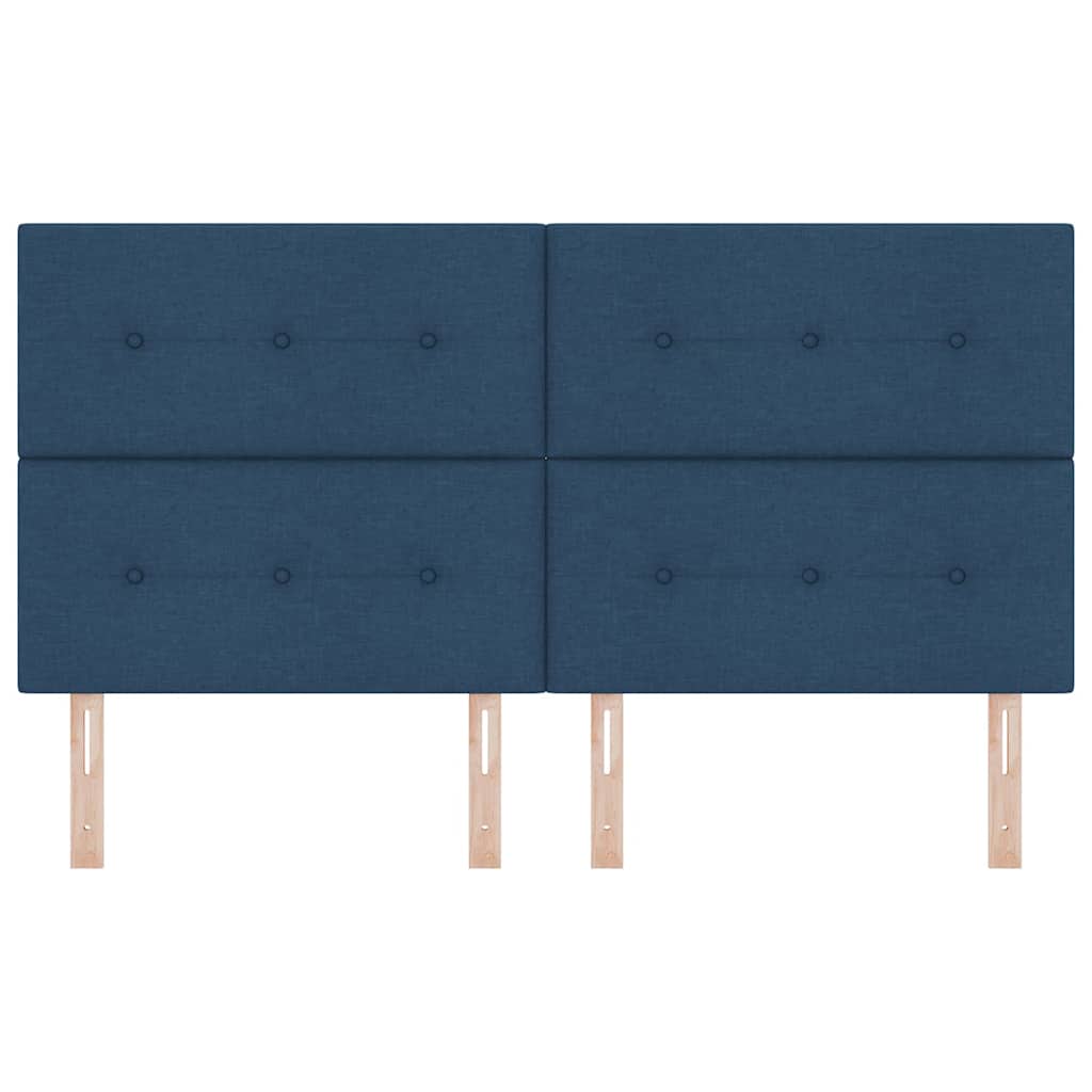 LED Hoofdbord met LED-stripverlichting Blauw 180 cm Stof