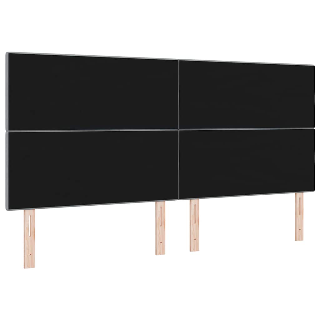 LED Hoofdbord met LED-stripverlichting Lichtgrijs 200 cm Stof