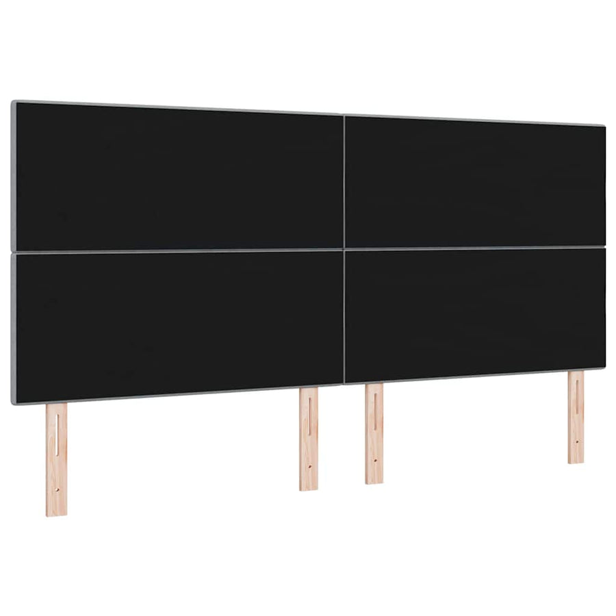 LED Hoofdbord met LED-stripverlichting Lichtgrijs 200 cm Stof