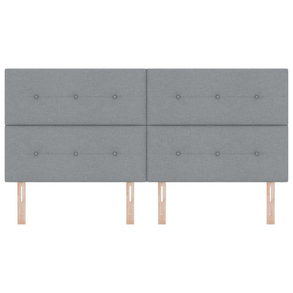 LED Hoofdbord met LED-stripverlichting Lichtgrijs 200 cm Stof