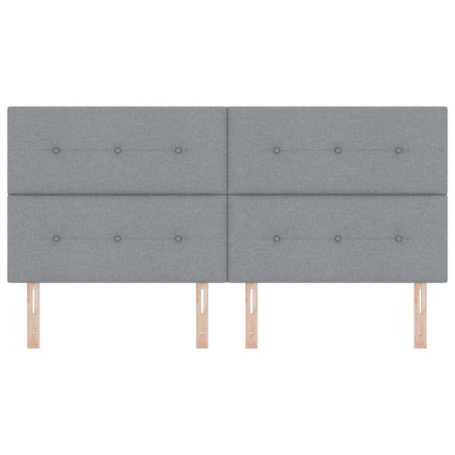 LED Hoofdbord met LED-stripverlichting Lichtgrijs 200 cm Stof
