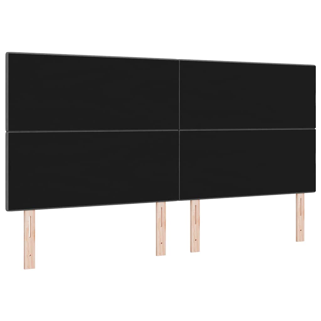 LED Hoofdbord met LED-stripverlichting Donkergrijs 200 cm Stof