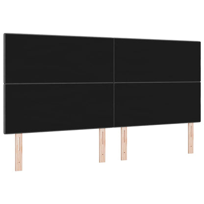 LED Hoofdbord met LED-stripverlichting Donkergrijs 200 cm Stof