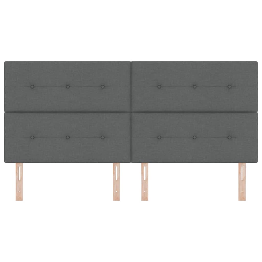 LED Hoofdbord met LED-stripverlichting Donkergrijs 200 cm Stof