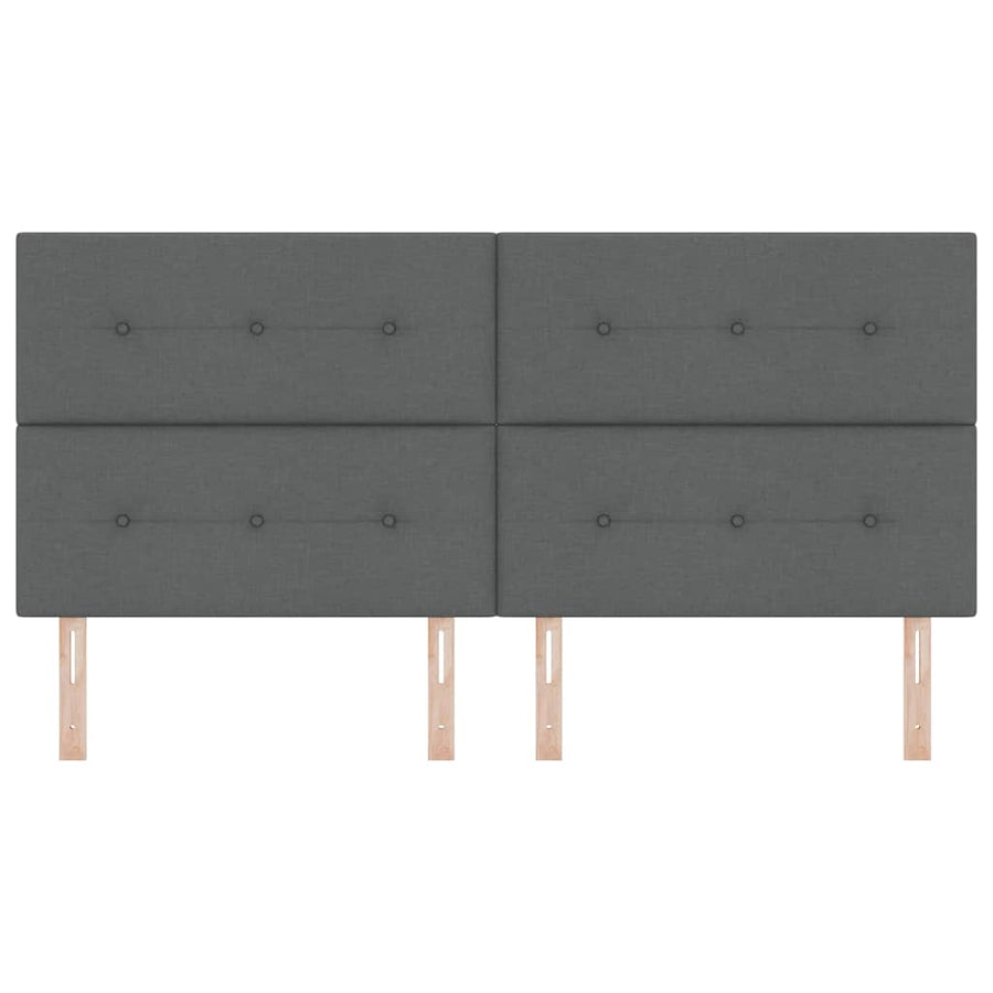LED Hoofdbord met LED-stripverlichting Donkergrijs 200 cm Stof